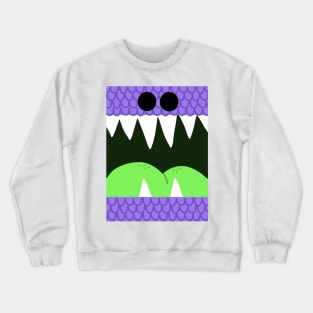 Purple Scales Dinosaur Mouth Crewneck Sweatshirt